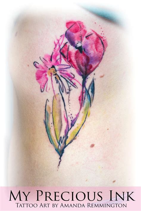 Watercolor Tattoo Abstract Watercolor Flower Tattoo By Mentjuh On