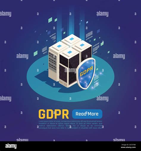Privacy Data Protection Gdpr Isometric Background With Images Of Data