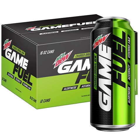 Mountain Dew Game Fuel Charged Original Dew 16 Fl Oz Pack Of 12