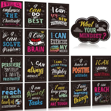 Buy Pieces Growth Mindset Set Bulletin Board Display Decoration Positive Mindfulness