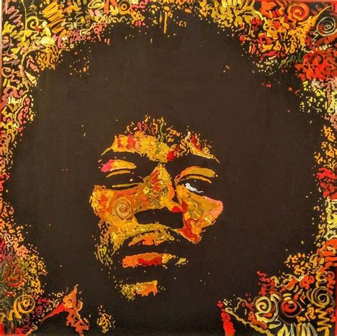 Jimi Hendrix Art By Matt Pecson Boho Decor Pop Art Painting Canvas Wall