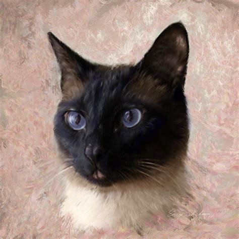 Siamese Cat Painting Painting By Enzie Shahmiri