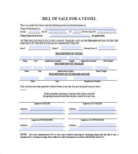 Bill Of Sale Template Word