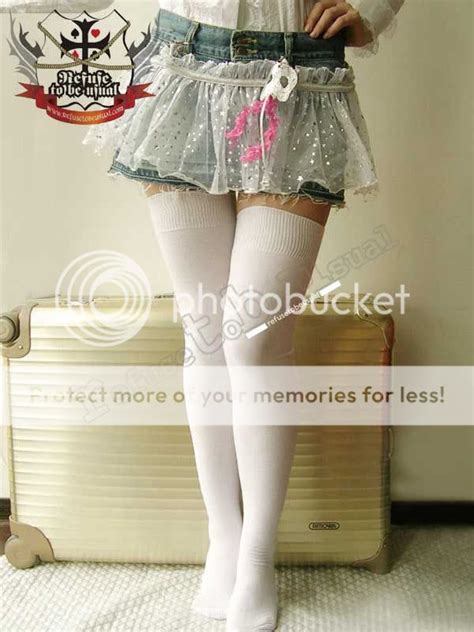 Gothic Lolita Ultra Thigh Hi Opaque White Stocking Sock Ebay