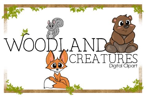 Woodland Clipart Digital Clipart Animal Clipart Cute