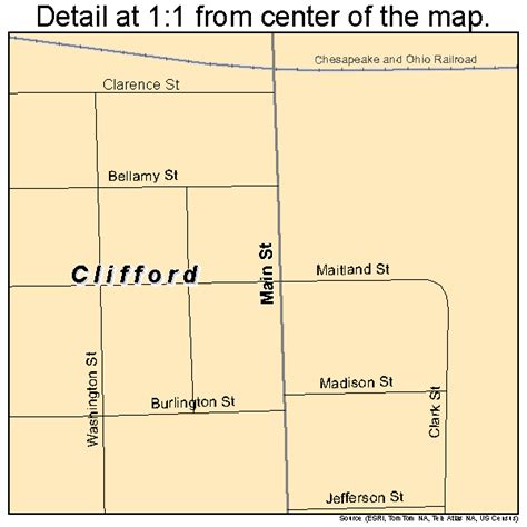 Clifford Michigan Street Map 2616420