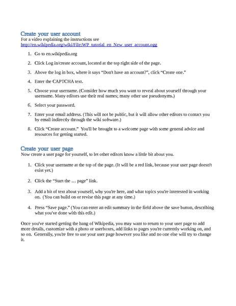 Naja, was vom handout erwartet wird, da scheinen sich die geister zu scheiden. File:Handout - Create an account and a user page.pdf ...