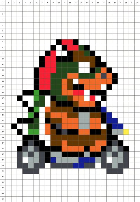Bowser Mario Kart Pixel Art La Manufacture Du Pixel