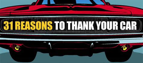31 Reasons To Thank Your Car Infographic