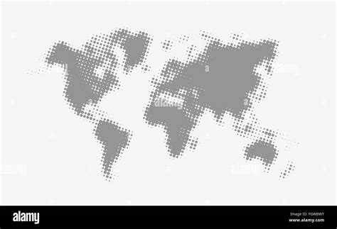 Grey Halftone Political World Map Illustration Stock Vector Image And Art
