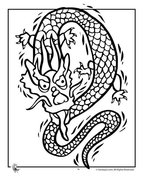 printable chinese dragon coloring pages printable word searches