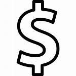 Dollar Outline Sign Icon Symbol Money Clipart