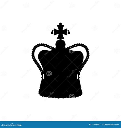 British Crown Vector Black Silhouette St Edwards Crown Isolated On