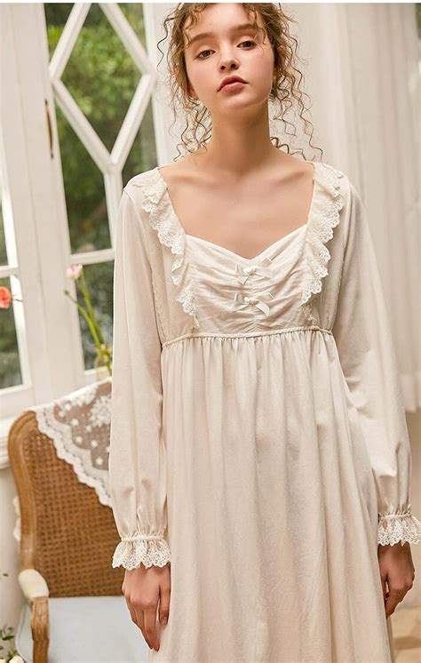 Vintage Victorian White Cotton Lace Nightgown Chemise Etsy Uk