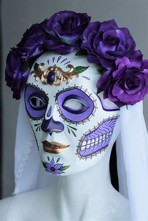 Santa Muerte Mask Venetian Mask For Women Masquerade Mask Etsy