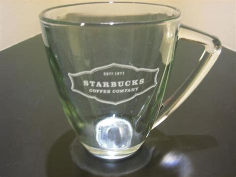 Vintage Large Starbucks Clear Glass Coffee Mug Cup Nice 48352995