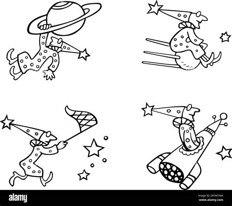 Four pictures of merry astronomer Stock Vector Image & Art - Alamy