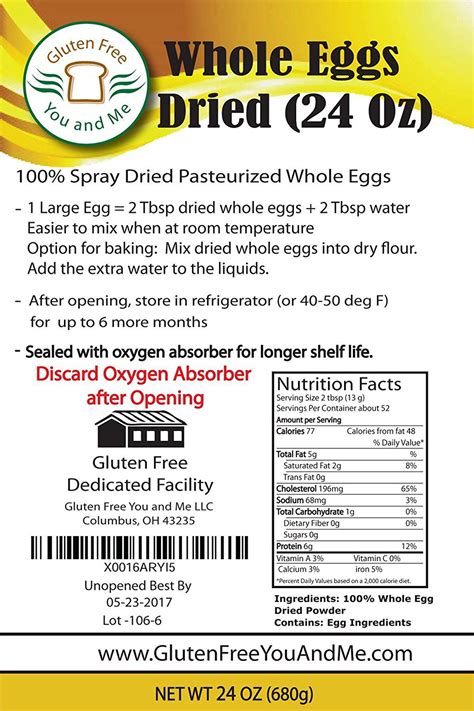 24 Oz 15 Lb Whole Egg Powder Non Gmo Pasteurized Made In Usa 1