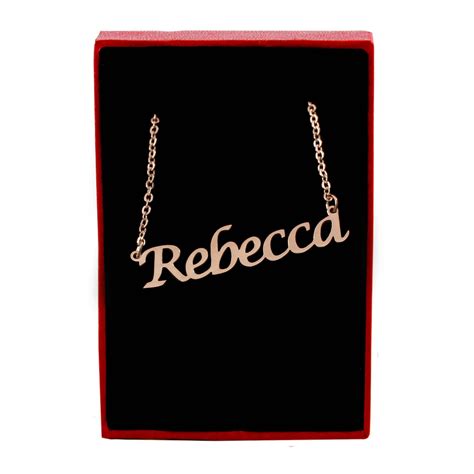 Rebecca Rose Gold Name Necklace Personalized Jewellery Etsy