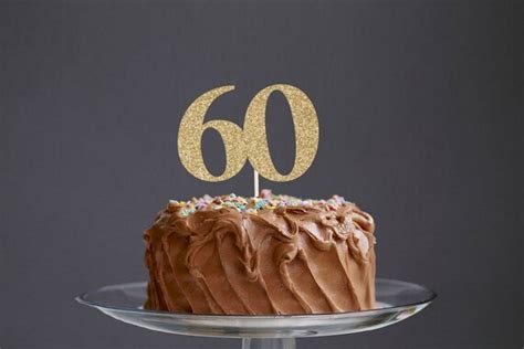 60 cake topper glitter number cake sign 60th birthday cake topper sixtieth birthday party