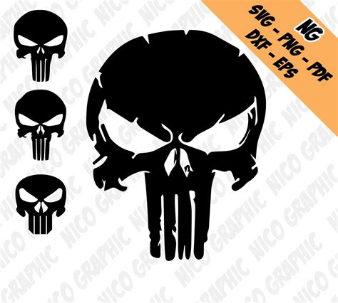 Punisher Logos Svg Pack 4 Logos Cut Files Clipart Svg Etsy