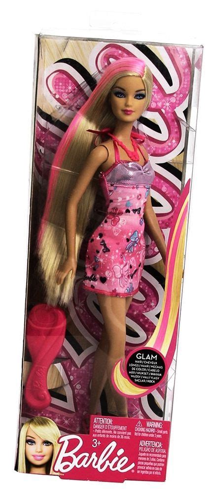 barbie hairtastic pink dress blonde hair doll new free shipping barbie blonde with pink
