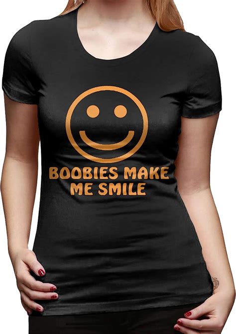 Onita Boobies Make Me Smile Damen T Shirt Kurzärmelig Sport Sommer Amazonde Sport And Freizeit