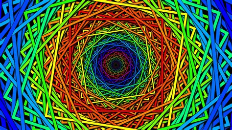 Multicolor Spiral Psychedelic Geometry Wallpaper 1920x1080 323673