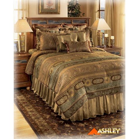We offer comfortable and durable bedding and bed comforter sets for every mattress size, including: Q049007k Ashley Furniture Bedding 10 Pc King Serrano Spice