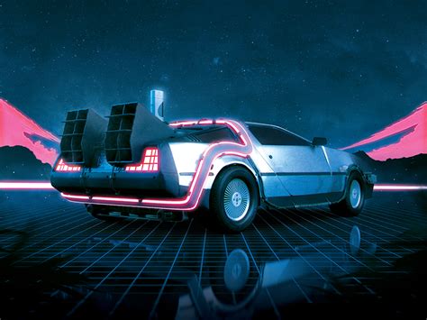 New Synthwave 80s Flyer Delorean 1980s Retro Poster By Storm Designs On