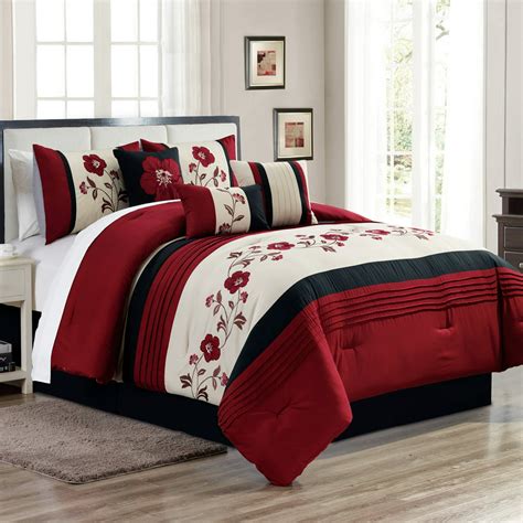 Unique Home Manisa 7 Piece Comforter Set Flower Floral Bed In A Bag Clearance Bedding Comforter