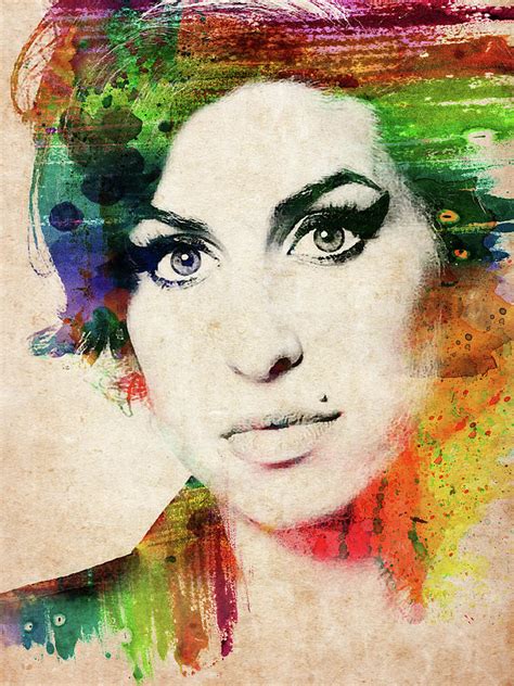 Amy Winehouse Colorful Portrait Digital Art By Mihaela Pater Fine Art