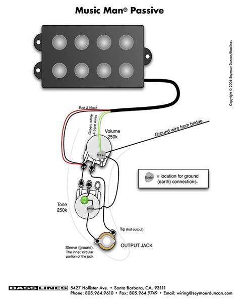 This is about connecting together the pieces that make an electric guitar. bass wiring diagram musicman | Guitarras baixo, Contrabaixo, Auditivo