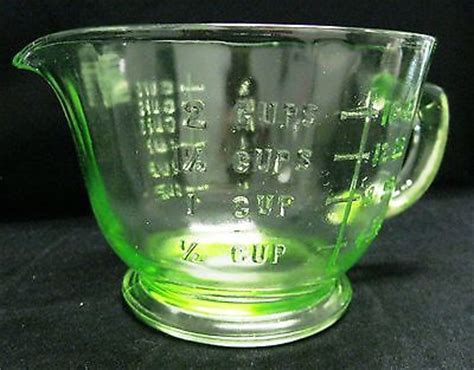 Vintage Green Depression Glass Cup Measuring Glass Anchor Hocking