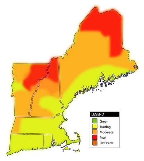 New England Fall Foliage Report And Foliage Map New England Fall New