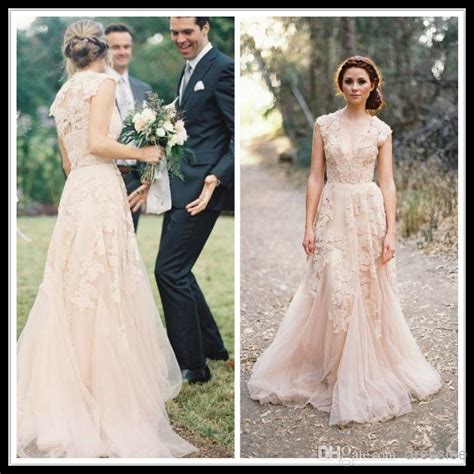 Short A Line Wedding Dresses Vintage 2015 Lace Wedding