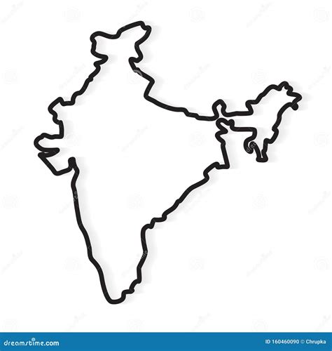 India Map Outline White Background Stock Vector Art