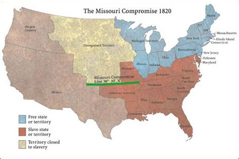 This Is A Map Of The Missouri Compromise Of 1820 Now In This Image