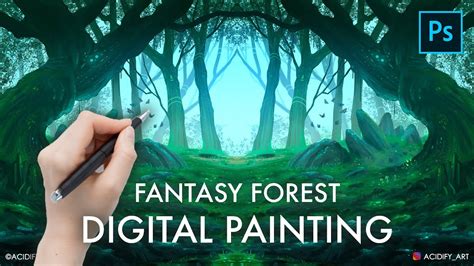 Fantasy Forest Digital Painting Process Forest Digital Art Magical
