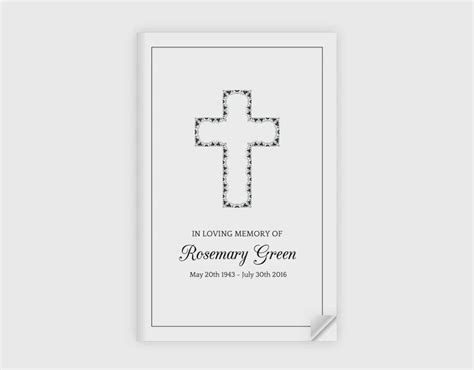 4 Page Cross Funeral Program Template Funeral Templates
