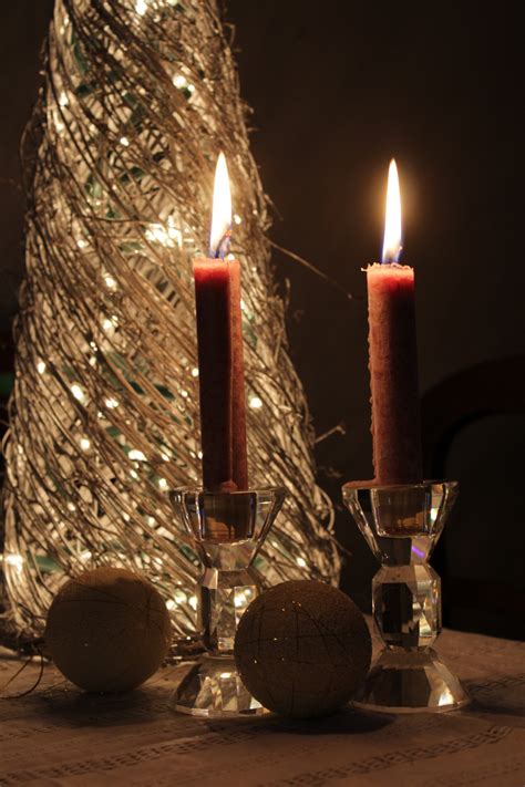 Gambar Musim Dingin Cahaya Malam Liburan Lilin Hari Natal