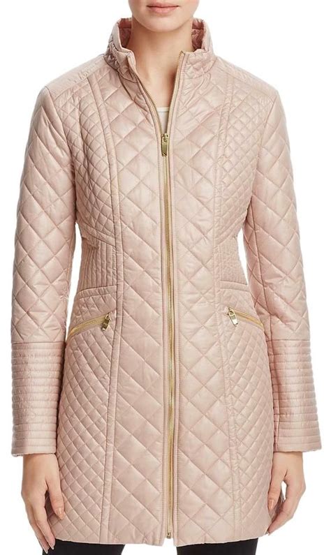 Via Spiga Womens Diamond Quilted Mid Length Jacket Coat Size 10 M