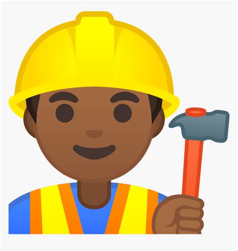 Man Construction Worker Medium Dark Skin Tone Icon 3 Construction