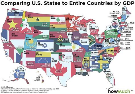 New Map Shows How Gdp Of Us States Compare To The World