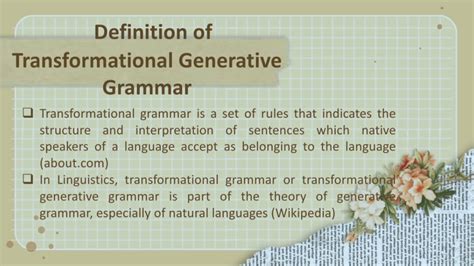Transformational Generative Grammar Youtube
