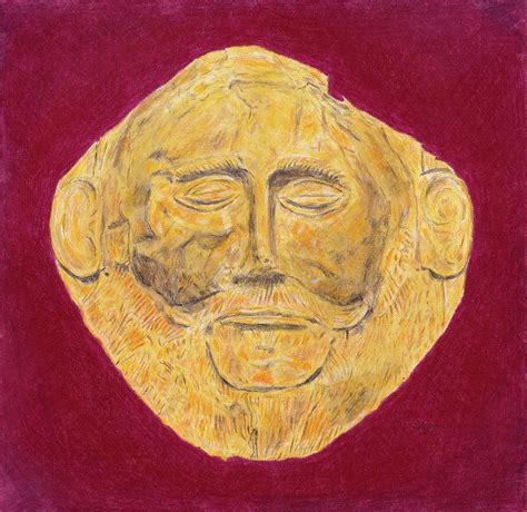 The Mask Of Agamemnon Drawing By Dennis Larson Pixels