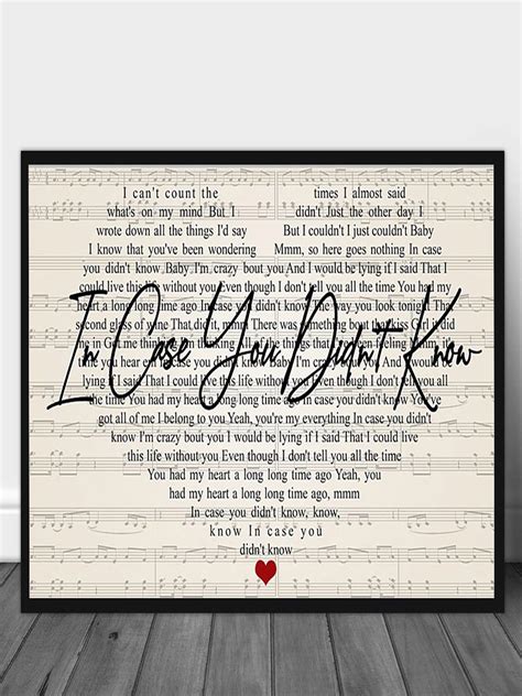 Brett Young In Case You Didn't Know Lyrics Poster | Etsy