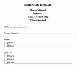 Pictures of Doctor Excuse Note