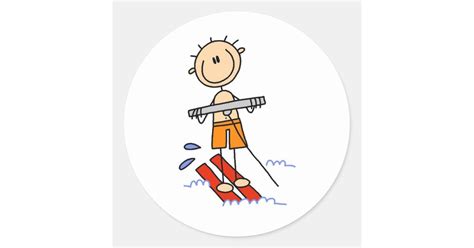 Stick Figure Water Skiing Stickers Zazzle