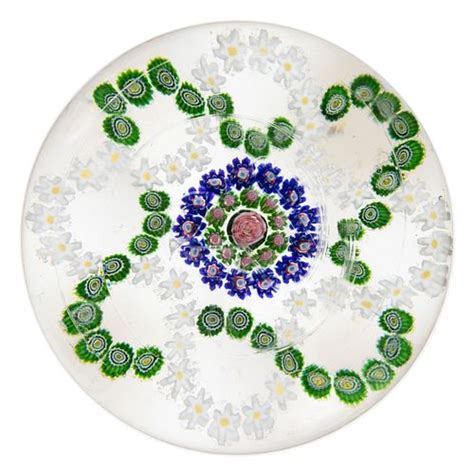 Antique Clichy Interlaced Garlands Millefiori Art Glass Paperweight Sold At Auction On 20th